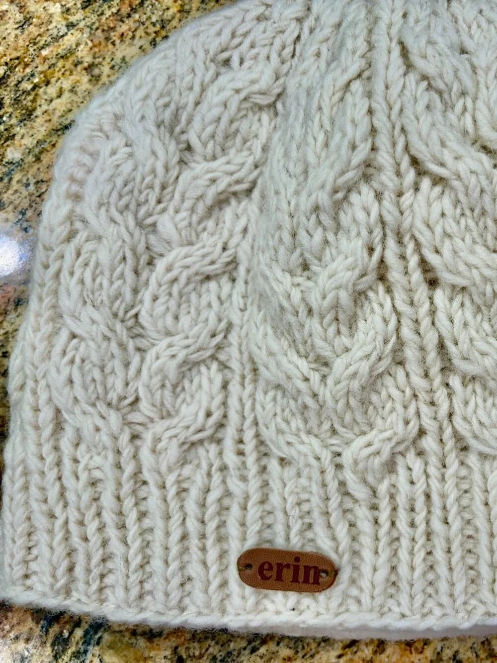 NWT Erin Knitwear Traditional Irish Hat Beanie Wool Knit Fleece Lined Celtic NEW